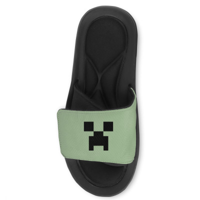 Minecraft Creeper For Green Slide Sandal Designed By Ofutlu