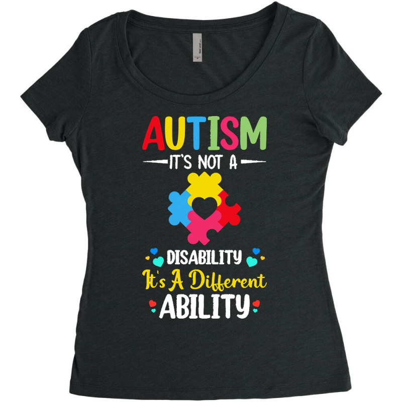 Autism Its Not A Disability Its A Dif T  Shirt Autism It's Not A Disab Women's Triblend Scoop T-shirt by spenceralycia444 | Artistshot