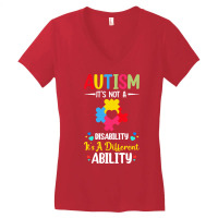 Autism Its Not A Disability Its A Dif T  Shirt Autism It's Not A Disab Women's V-neck T-shirt | Artistshot