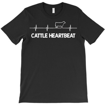 Cattle Heartbeat White Ink T  Shirt Cattle Heartbeat White Ink T  Shir T-shirt Designed By Vivaciouslimb
