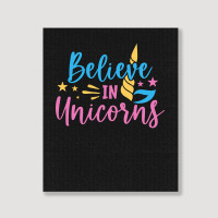 Believe N Unicorns T  Shirtbelieve în Unicorns T  Shirt Portrait Canvas Print | Artistshot