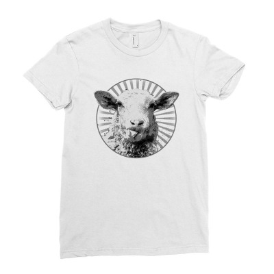 Sheep Ladies Fitted T-shirt Designed By Rasa
