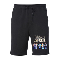 Celebrate Jesus Christian Christmas Nativity Christianity T Shirt Fleece Short | Artistshot