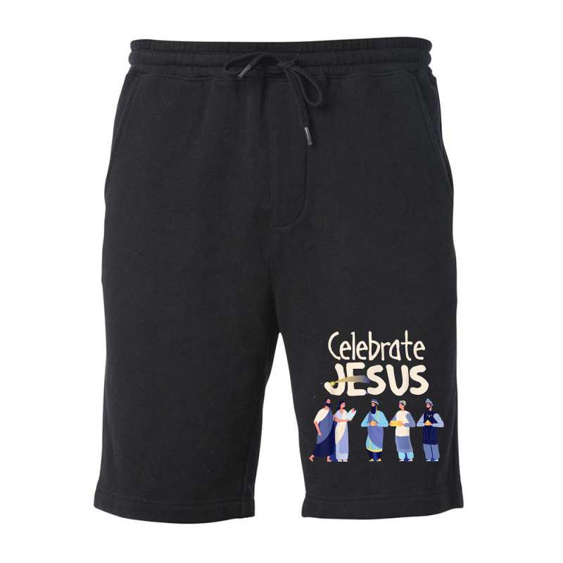 Celebrate Jesus Christian Christmas Nativity Christianity T Shirt Fleece Short by Sand King | Artistshot