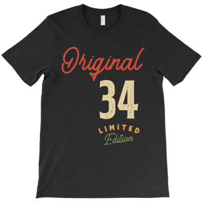 Original 34 Years Old - 34th Birthday T-shirt Designed By Jose Lopes Neto