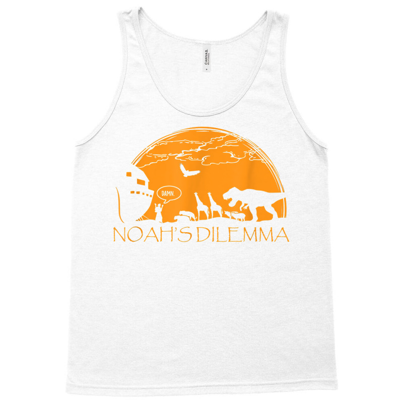 Christian Gift Funny Noah's Dilemma Dinosaur T Rex T Shirt Tank Top by Sand King | Artistshot