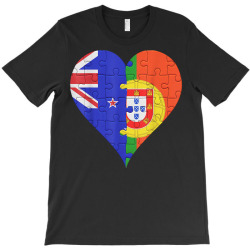 new zealander portuguese flag heart t shirt T-Shirt | Artistshot