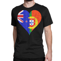 new zealander portuguese flag heart t shirt Classic T-shirt | Artistshot