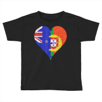 New Zealander Portuguese Flag Heart T Shirt Toddler T-shirt | Artistshot