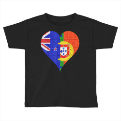 new zealander portuguese flag heart t shirt Toddler T-shirt | Artistshot