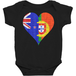 new zealander portuguese flag heart t shirt Baby Bodysuit | Artistshot