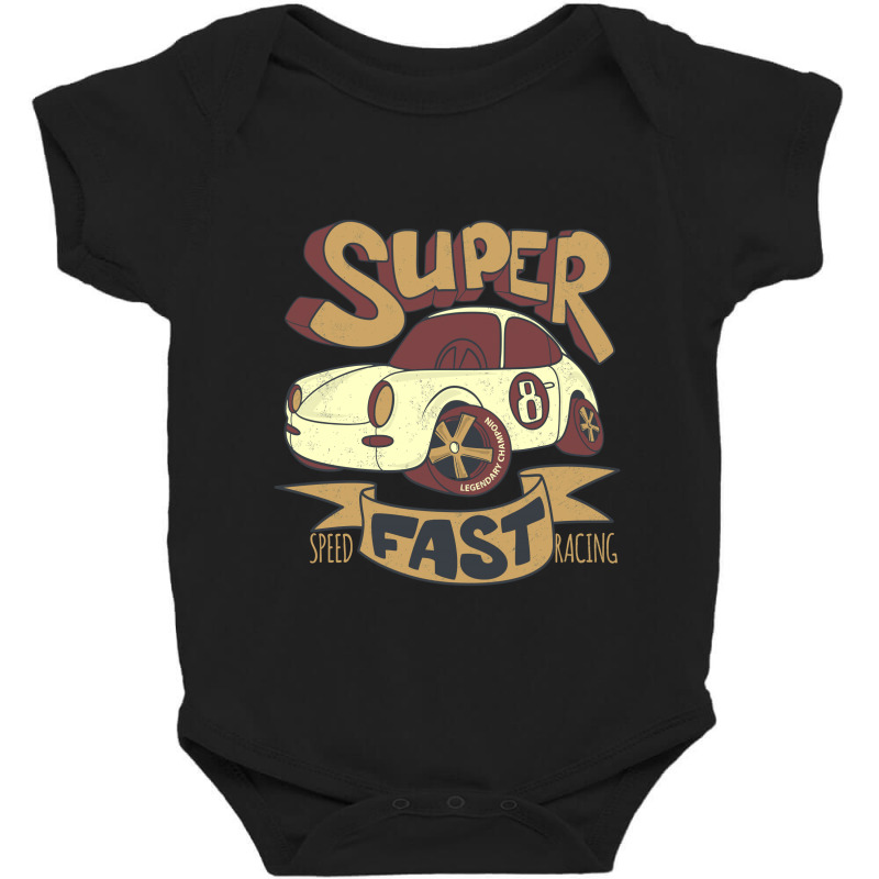 Retro 8 Car Superfast Baby Bodysuit by Qudkin | Artistshot