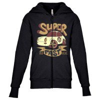 Retro 8 Car Superfast Youth Zipper Hoodie | Artistshot