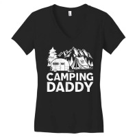 Mens Camping Daddy Funny Outdoors Mountain Camping Father's Day T Shir Women's V-neck T-shirt | Artistshot