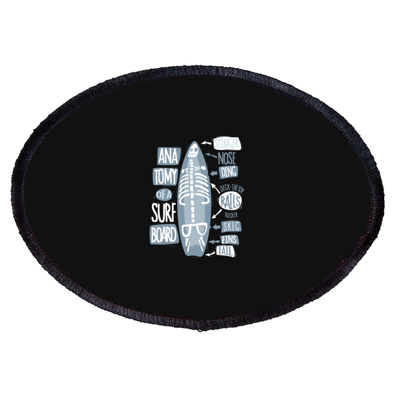 Funny Anatomy Of A Surfboard Oval Patch | Artistshot