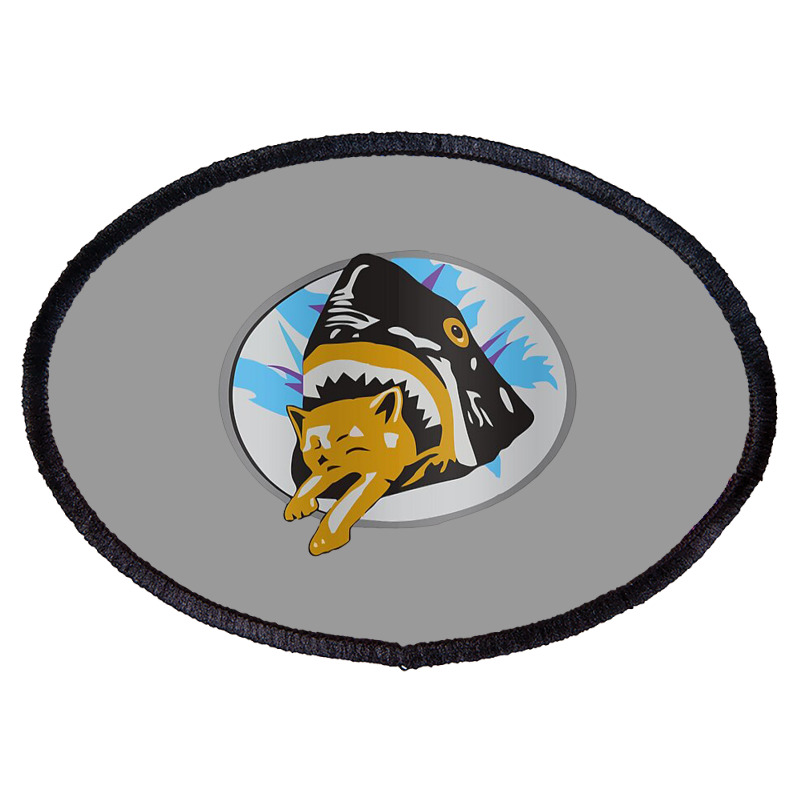 Shark Cat Pineapple Express Oval Patch | Artistshot