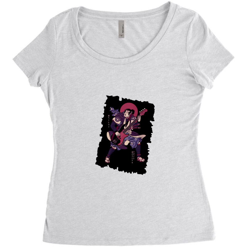 Samurai Bassist Women's Triblend Scoop T-shirt by jambudemak | Artistshot