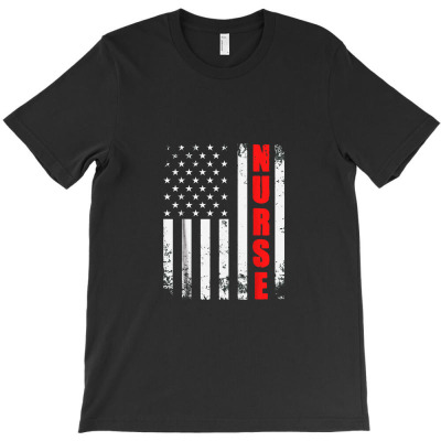 Nurse American Flag Patriotic Usa Stethoscope Job Nursing T-shirt Designed By Hajarbor