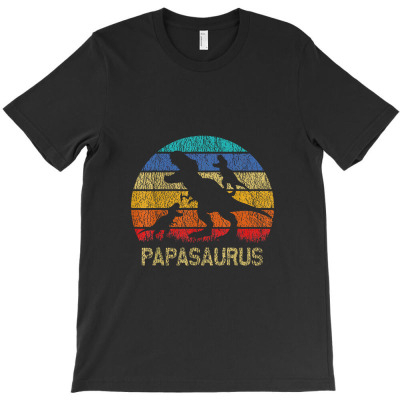 Papa Dinosaur T Rex Papasaurus 2 Kids Family Matching T-shirt Designed By Hajarbor