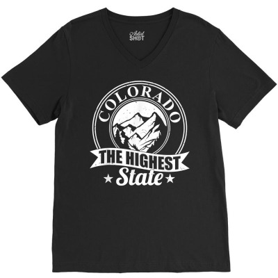 Mountain Outdoor Colorado The Highest State T Shirt V-neck Tee Designed By Dazel