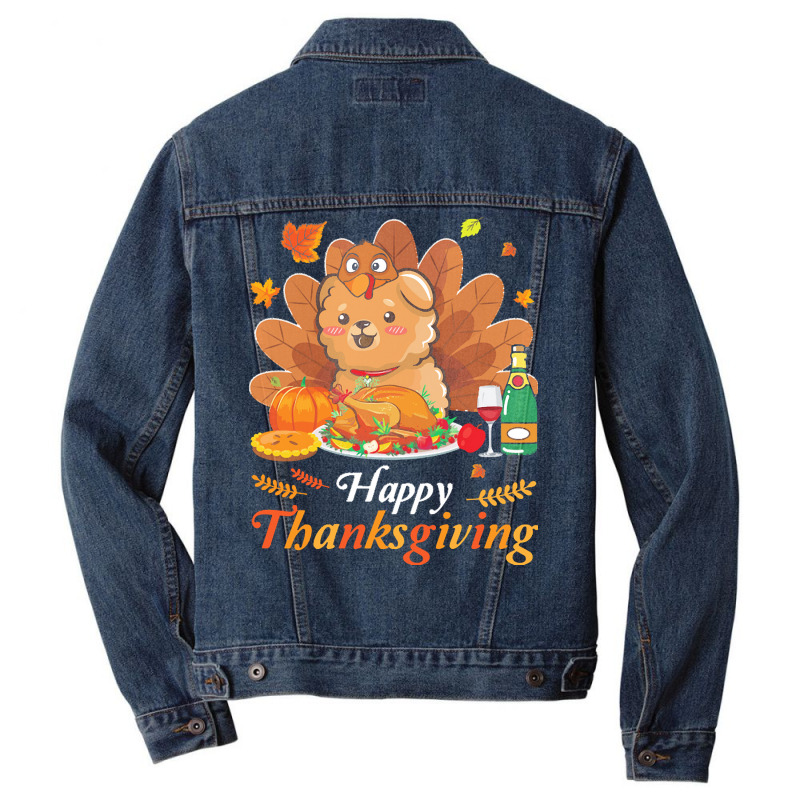 Chow Chow Happy Thanksgiving Christmas T  Shirt Chow Chow Turkey Costu Men Denim Jacket | Artistshot