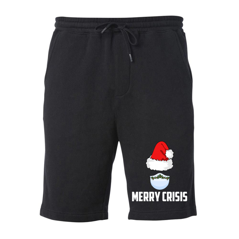 Merry Crisis Happy New Fear Lets Celebrate Quarantined Christmas Fleece Short | Artistshot