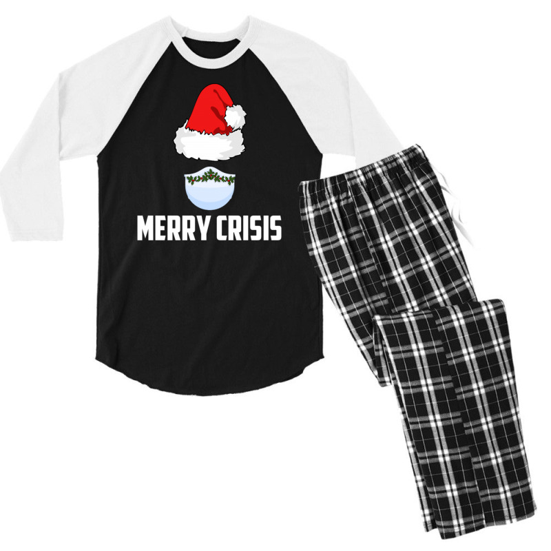 Merry Crisis Happy New Fear Lets Celebrate Quarantined Christmas Men's 3/4 Sleeve Pajama Set | Artistshot