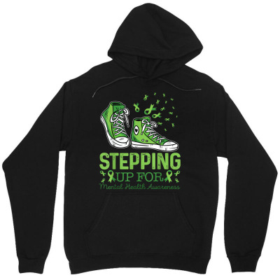 Stepping Up For Mental Health Awareness T Shirt Unisex Hoodie Designed By Alanrache