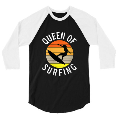 Womens Of Surfing Wake Surfer 3/4 Sleeve Shirt Designed By Makhluktuhanpalingseksi