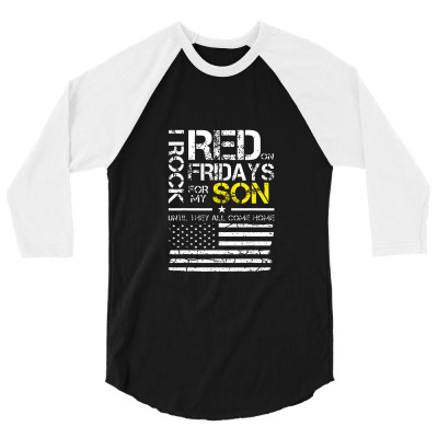 Red Friday Military Dad Gift Wear Red For My Son 3/4 Sleeve Shirt Designed By Akinowiaya