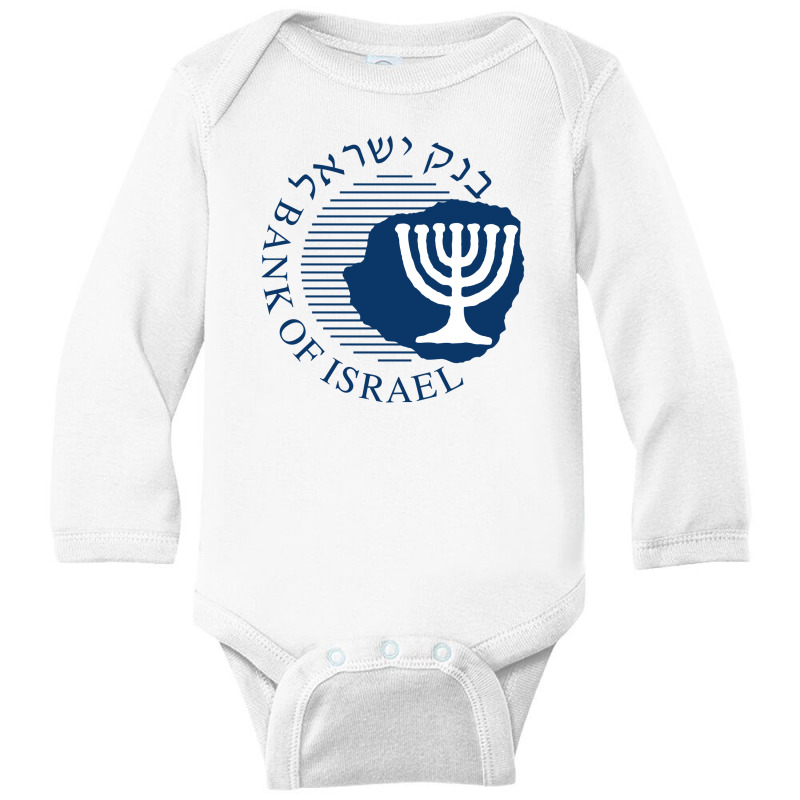 Bank Of Israel Seal Long Sleeve Baby Bodysuit by atip | Artistshot