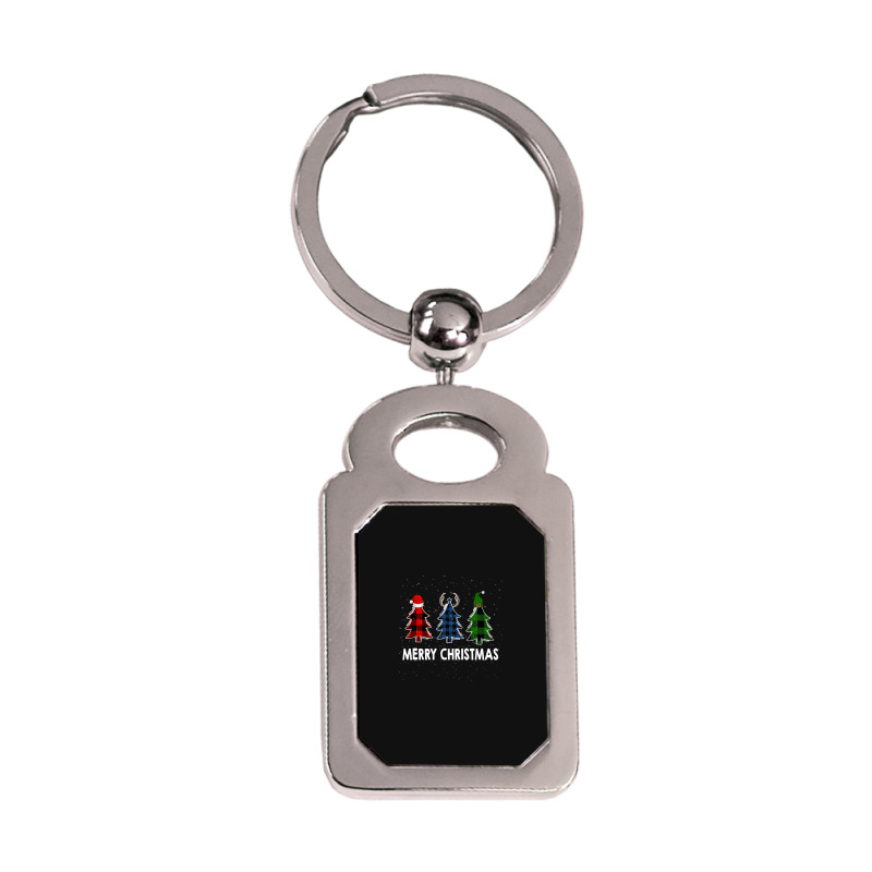 Merry Christmas Silver Rectangle Keychain | Artistshot