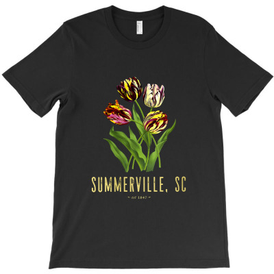 Womens Women's Summerville Sc Botanical Tulip Flower Gardener T-shirt Designed By Makhluktuhanpalingseksi