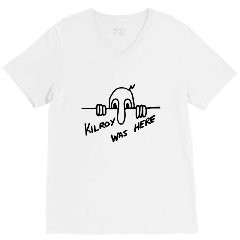 Meme Kilroy Was Here V-Neck Tee by humanitra | Artistshot