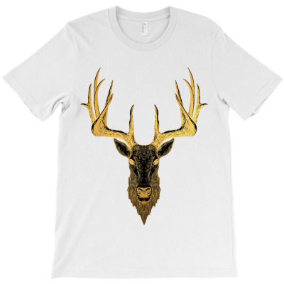 Golden Deer Big Horn T-shirt Designed By Sheawin