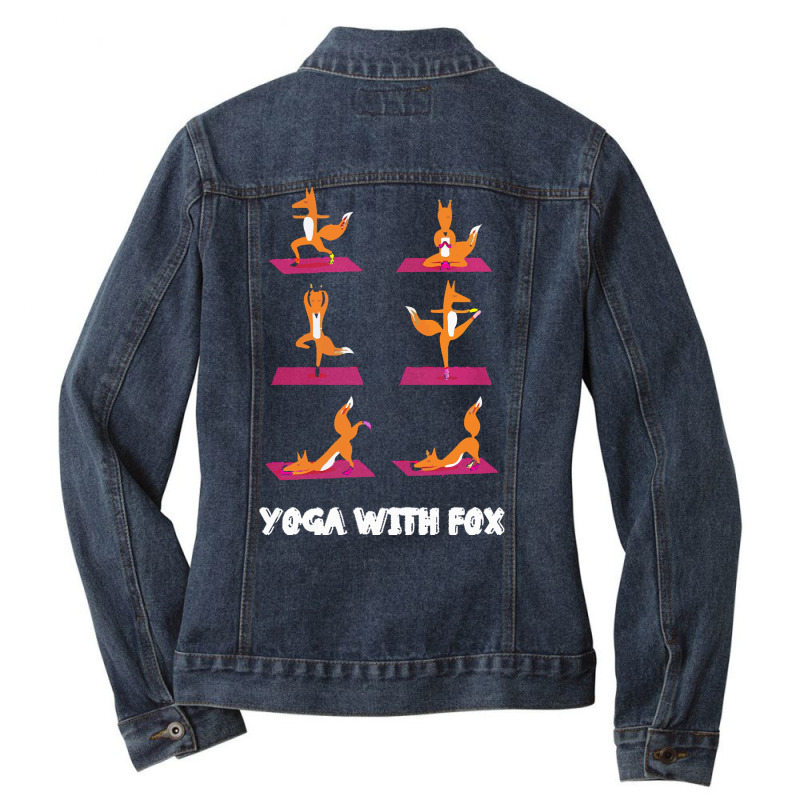 Fox Yoga T  Shirt Fox Yoga T  Shirt Ladies Denim Jacket by vivaciouslimb | Artistshot