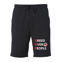 Greed Over People Fleece Short | Artistshot