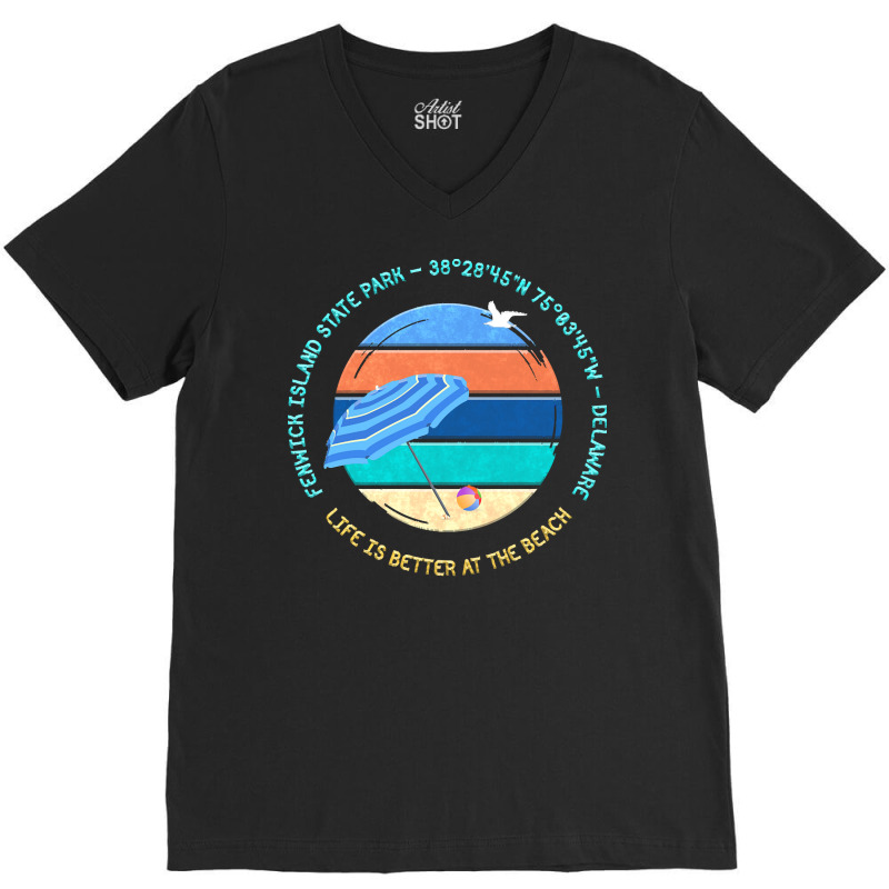 Fenwick Island State Park T  Shirt Fenwick Island State Park, Delaware V-Neck Tee by barbarakuvalis35 | Artistshot