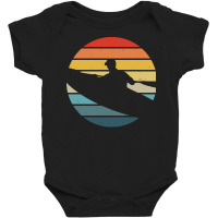 Canoe T  Shirt Canoeing Silhouette On A Distressed Retro Sunset Print Baby Bodysuit | Artistshot