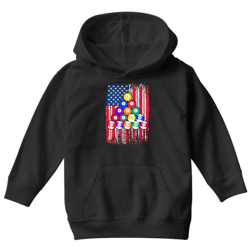 Billiard T  Shirt American Pool Player U S A Flag U S Snooker Billiard Youth Hoodie | Artistshot