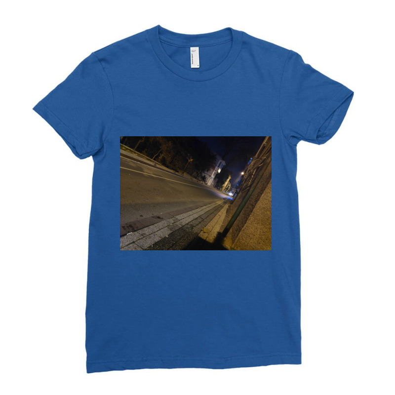 Sidewalk And Road Ladies Fitted T-Shirt by dcann | Artistshot