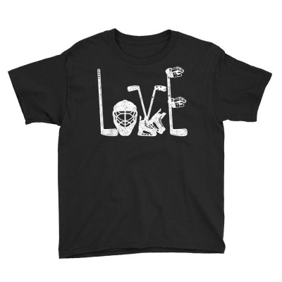 Ice Hockey Valentine's Day For Lovers Hockey Boys Girls T Shirt Youth Tee Designed By Shadow Fiend