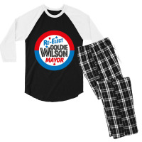 Back To The Future 're-elect Mayor Goldie Wilson' Design Men's 3/4 Sleeve Pajama Set | Artistshot