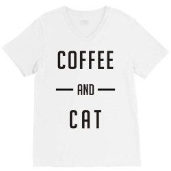coffee and cat V-Neck Tee | Artistshot