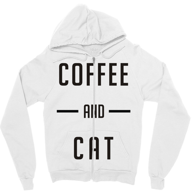 Coffee And Cat Zipper Hoodie | Artistshot