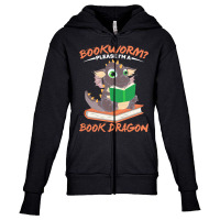 Book Dragon T  Shirt Librarian Reader Funny Bookworm Magical Animal Bo Youth Zipper Hoodie | Artistshot