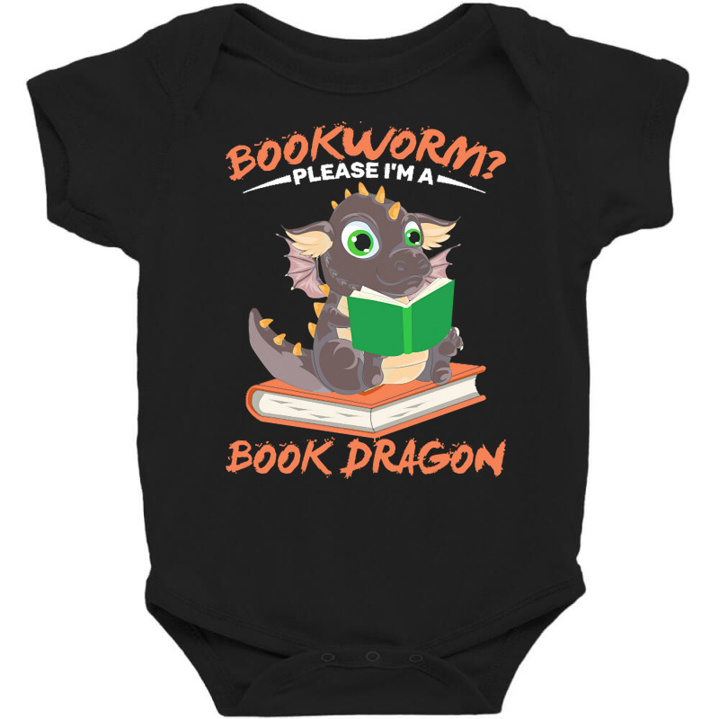 Book Dragon T  Shirt Librarian Reader Funny Bookworm Magical Animal Bo Baby Bodysuit by darrengorczany780 | Artistshot