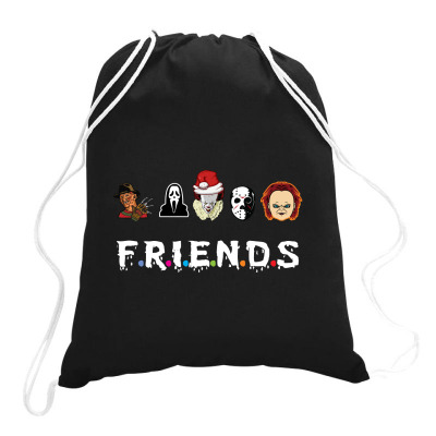 Merry Christmas Friends Drawstring Bags Designed By Rardesign