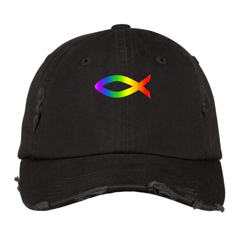 Ichthys Rainbow Christian Fish Symbol Homosexuality T Shirt Vintage Cap | Artistshot