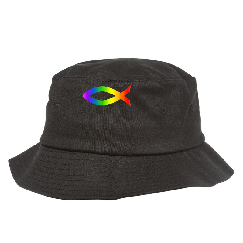 Ichthys Rainbow Christian Fish Symbol Homosexuality T Shirt Bucket Hat | Artistshot